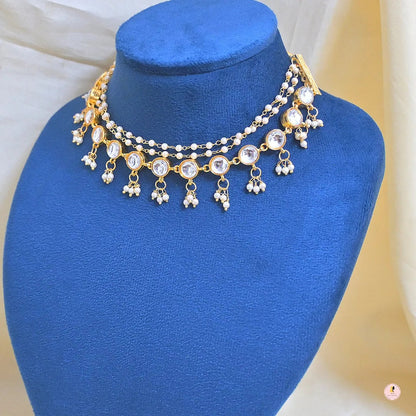 Fiona Pearl & Kundan Layered Jewellery Set - Firstglam Quick