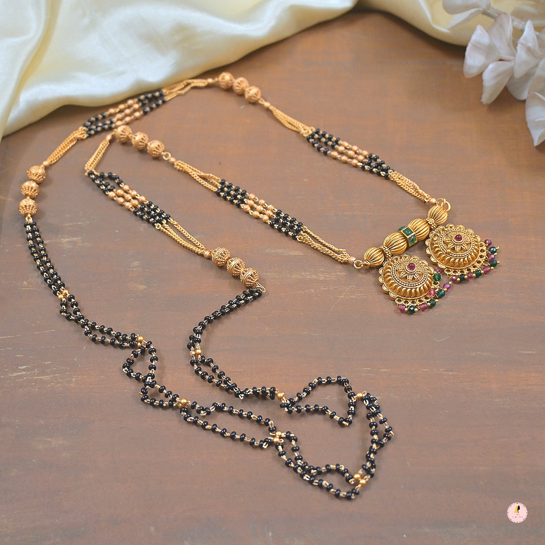 Rajwadi Gold Plated Copper Mangalsutra - Firstglam Quick