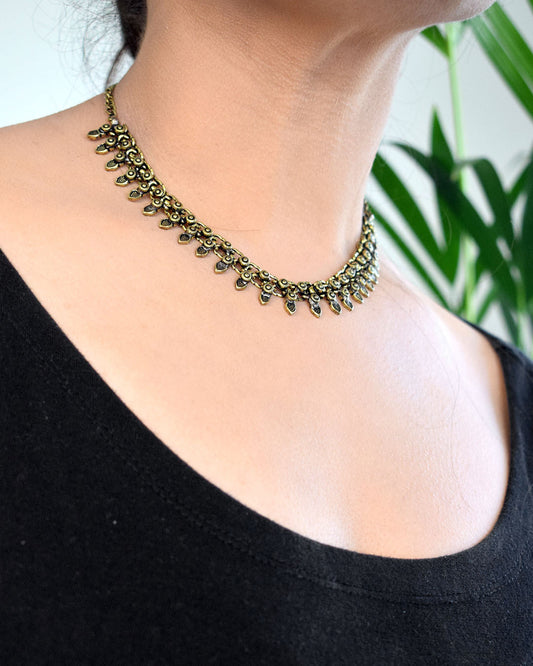 Antique Bronze Neo Ethnic Choker Necklace - Firstglam Quick