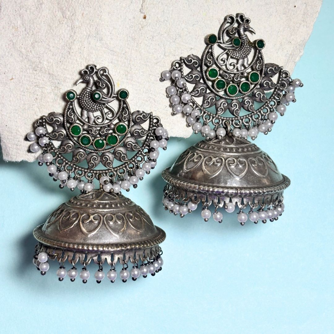 Elegant & Trending Oxidised Big Jhumkas - Firstglam Quick