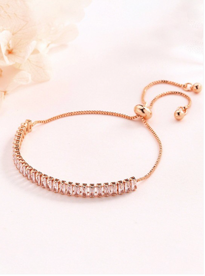 Sleek Rose Gold Diamond Tennis Bracelet - Firstglam Quick