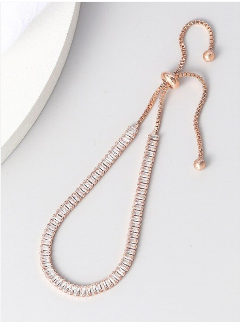 Sleek Rose Gold Diamond Tennis Bracelet - Firstglam Quick