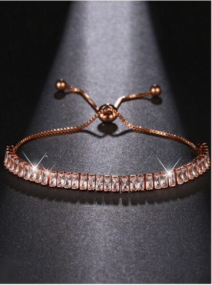 Sleek Rose Gold Diamond Tennis Bracelet - Firstglam Quick