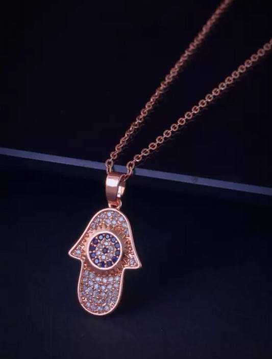 Rose Gold Palm Knot Pendant Necklace - Firstglam Quick